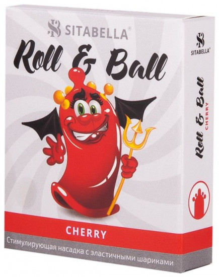 Презерватив-насадка стимулирующий Roll & Ball Cherry