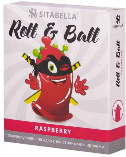 Презерватив-насадка стимулирующий Roll & Ball Raspberry