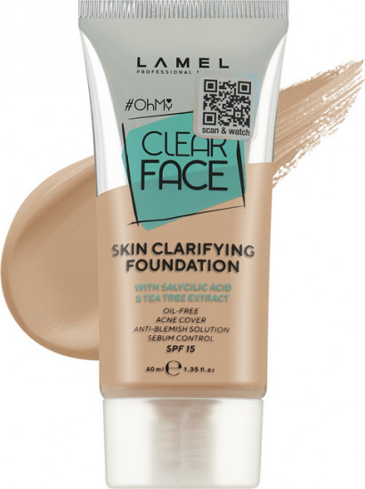 Тональный крем «Clear Face» SPF15, оттенок 401 Светло-бежевый
