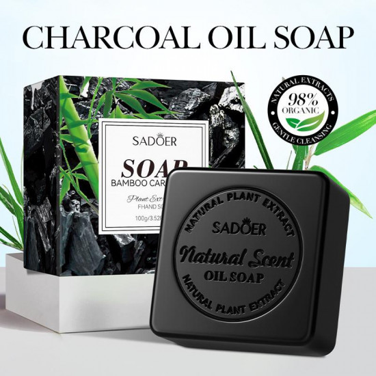 Мыло с эфирным маслом бамбукового угля «Bamboo Charcoal Essential Oil Soap»