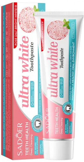 Отбеливающая зубная паста с розовой солью «Rose Salt Bright White Stain Removing Toothpaste»