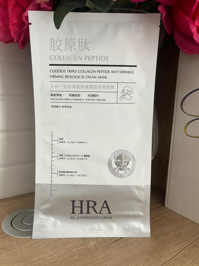 Укрепляющая био-маска для лица против морщин «HRA Goddess Triple Collagen Peptide Anti-wrinkle Firming Bio-mask»