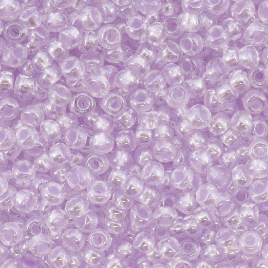Бисер прозрачный с перламутровым цветным центром, цвет 382PV