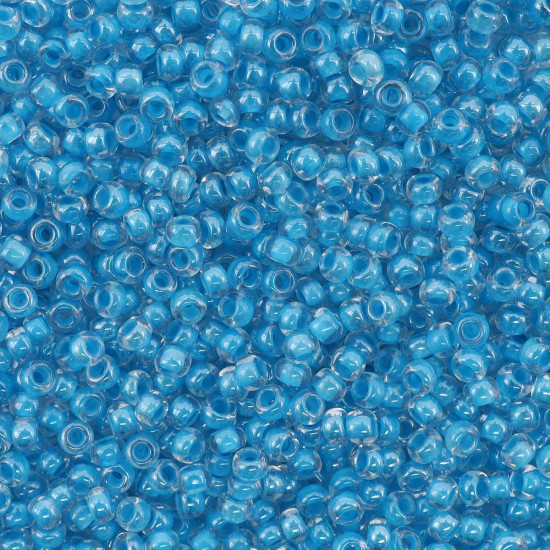 Бисер прозрачный с цветным центром, цвет 38165