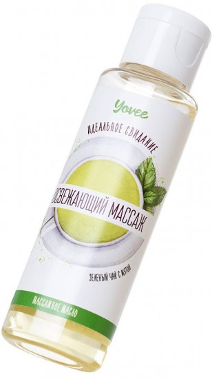 Масло для массажа с ароматом зеленого чая и мяты «Освежающий массаж»