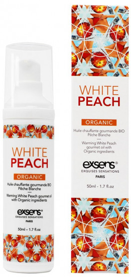 Масло массажное разогревающее с органическими ингредиентами Gourmet White Peach Organic 
