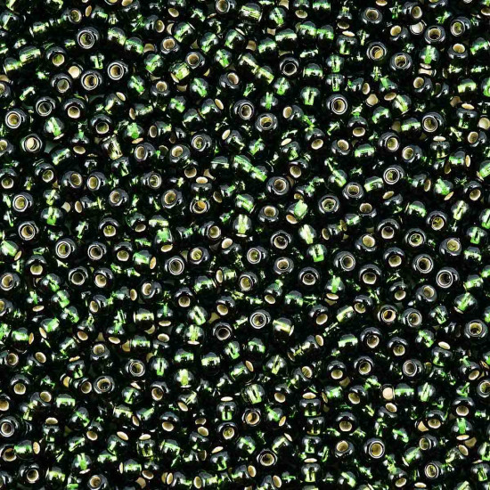 Бисер прозрачный с серебристым центром, цвет 57290