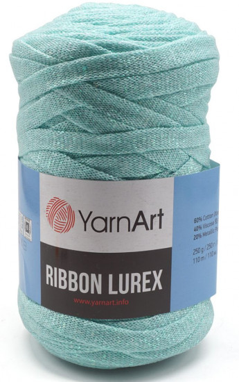Пряжа для вязания «Ribbon Lurex», цвет 738 светлая бирюза