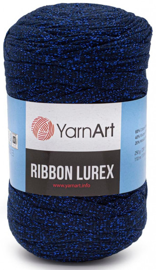 Пряжа для вязания «Ribbon Lurex», цвет 740 темно-синий