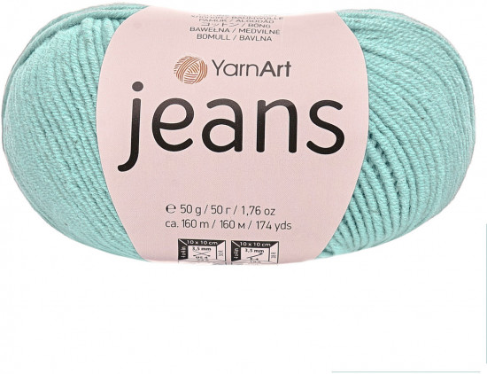 Пряжа для вязания «Jeans», цвет 81 холодный мятный