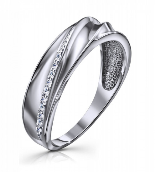 Кольцо из серебра с фианитами