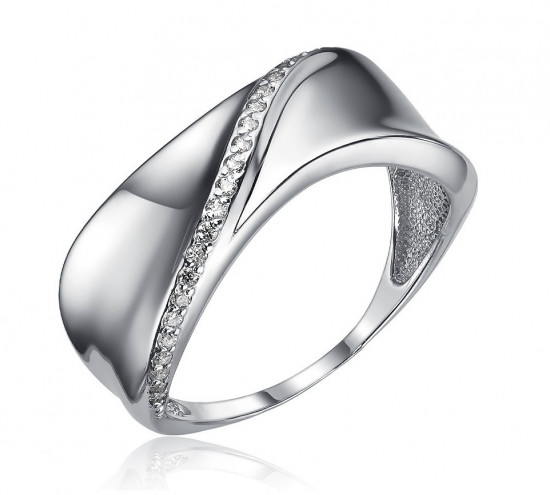 Кольцо из серебра с фианитами