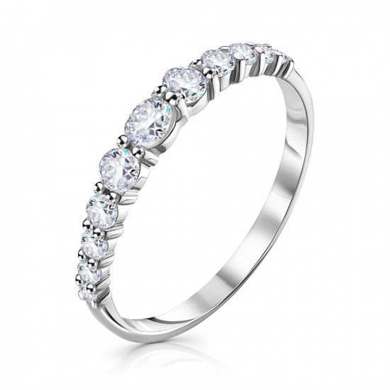 Кольцо из серебра с фианитами