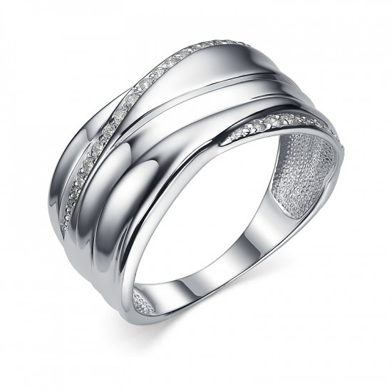 Кольцо из серебра с фианитами