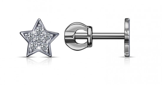 Серьги из серебра с фианитами