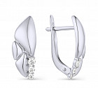 Серьги из серебра с фианитами
