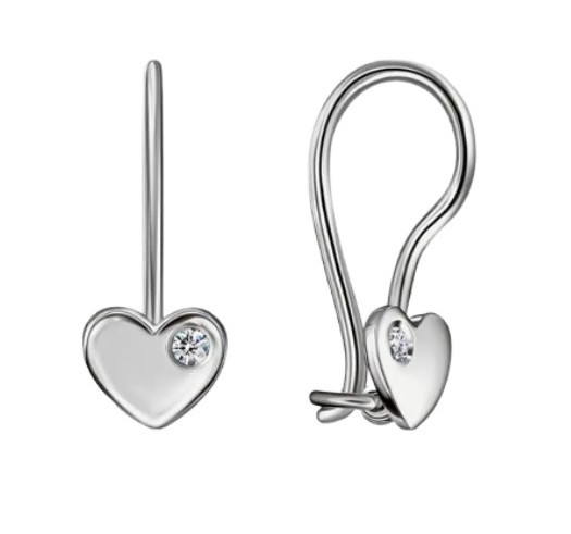 Серьги из серебра с фианитами