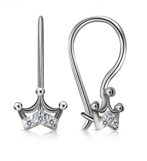 Серьги из серебра с фианитами