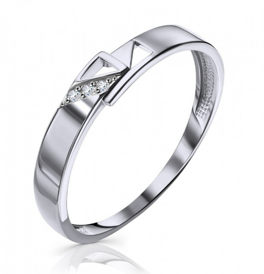 Кольцо из серебра с фианитами