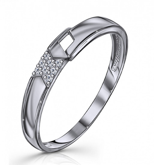 Кольцо из серебра с фианитами