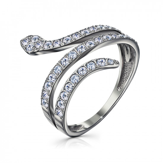 Кольцо из серебра с фианитами