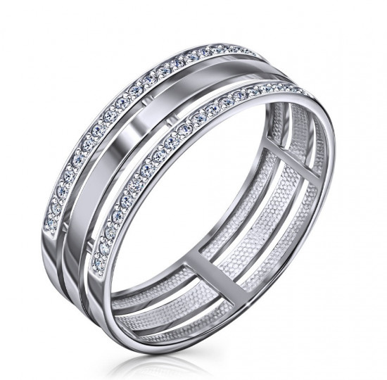 Кольцо из серебра с фианитами