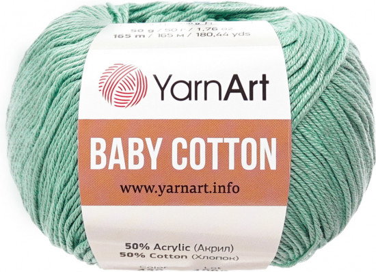 Пряжа для вязания «Baby Cotton», 439 Зеленая бирюза