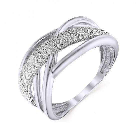 Кольцо из серебра с фианитами