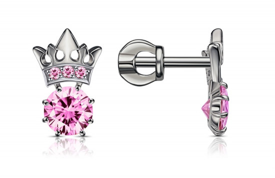 Серьги из серебра с фианитами