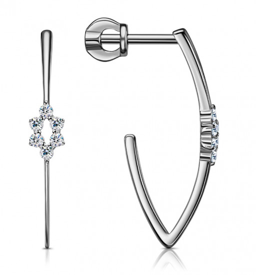 Серьги из серебра с фианитами