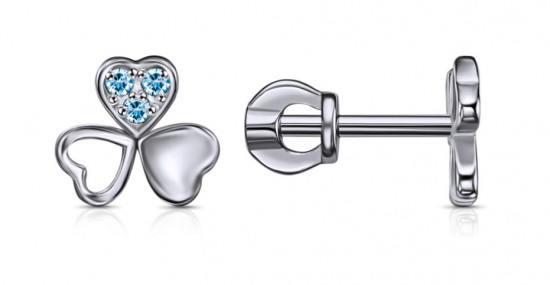 Серьги из серебра с фианитами