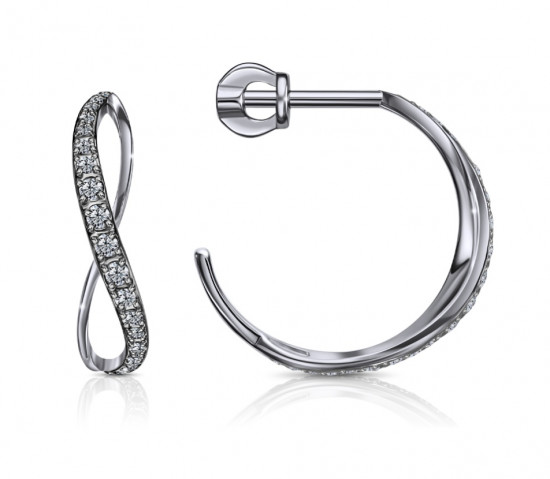 Серьги из серебра с фианитами