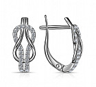 Серьги из серебра с фианитами