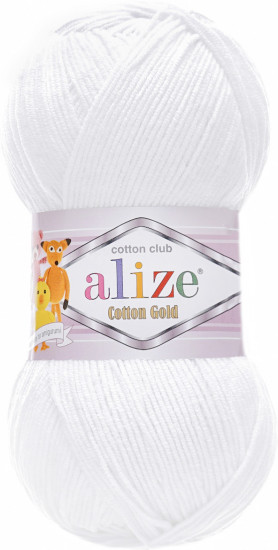 Пряжа для вязания «Cotton gold», цвет 55 белый