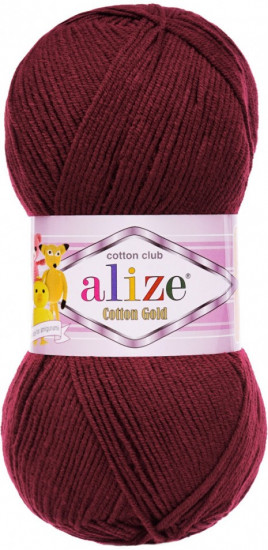 Пряжа для вязания «Cotton gold», цвет 57 бордо