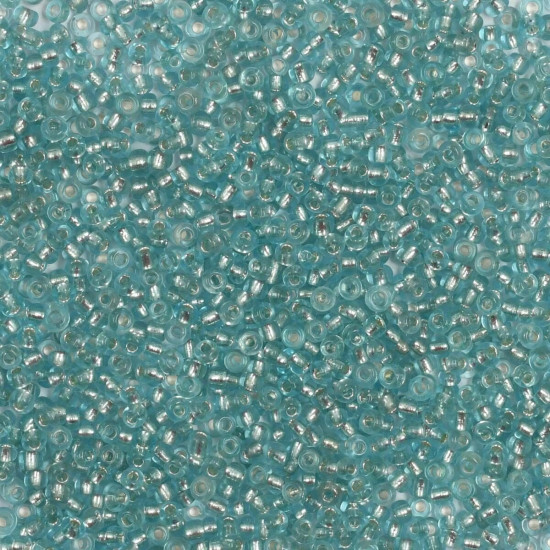 Бисер прозрачный, с серебристым центром, цвет 47А голубой