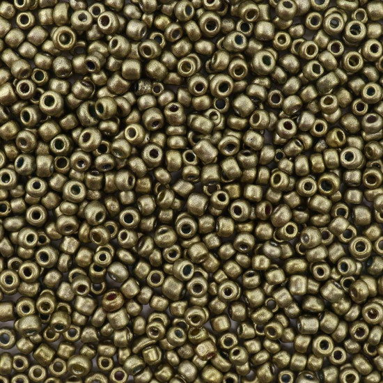 Бисер непрозрачный, цвет M914 оливковый матовый