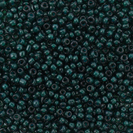 Бисер прозрачный с цветным центром, цвет 23А-2 темный изумруд