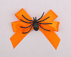 Заколка-бант «Паук на оранжевой ленте»