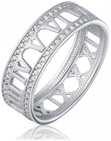 Кольцо из серебра с фианитами