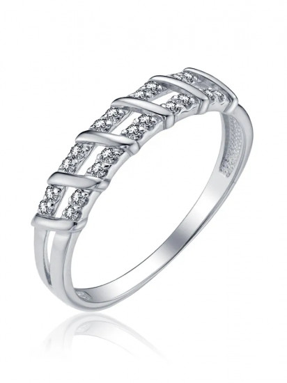 Кольцо из серебра с фианитами