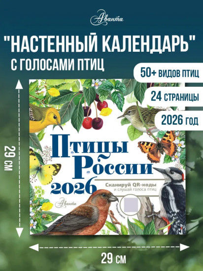 Календарь настенный на 2026 год «Птицы России»