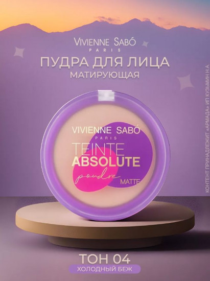 Пудра для лица матирующая «Teinte absolute matte», оттенок 04 Холодный беж