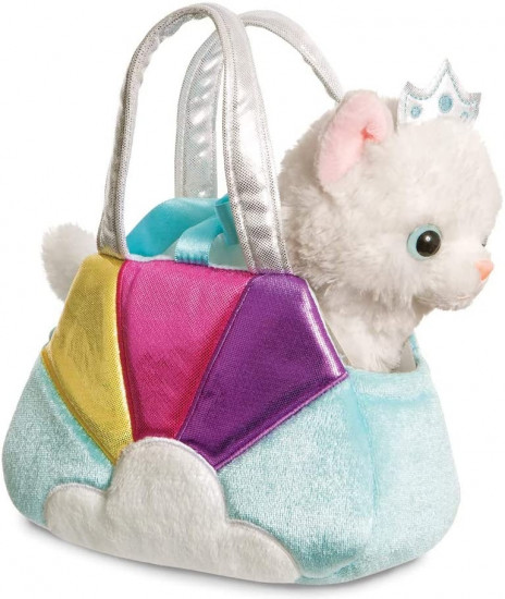 Игрушка мягкая «Кошка-принцесса в голубой сумке»
