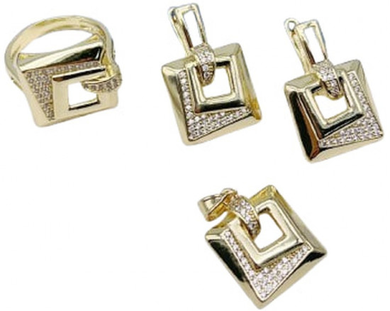 Комплект украшений с кристаллом женский