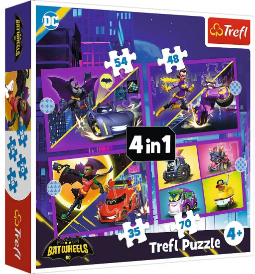 Набор пазлов 4 в 1 «Meet Batwheels»