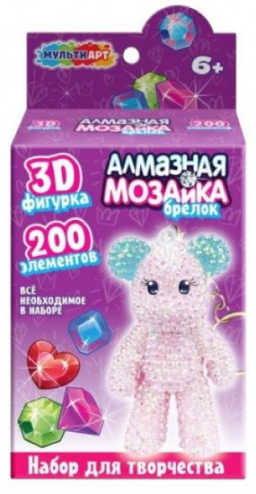 Фигурка-брелок алмазной мозаикой «Мишка»