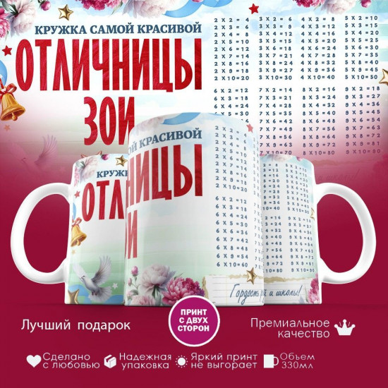 Кружка с принтом «Кружка отличницы Зои»