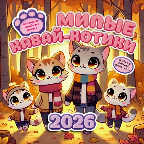 Календарь настенный на 2026 год «Милые кавай-котики»
