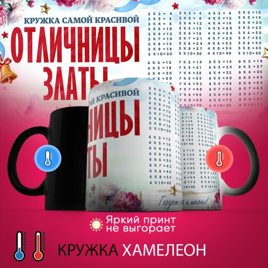 Кружка хамелеон с принтом «Кружка отличницы Златы»